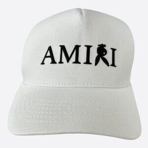 Amiri Playboy White & Black Logo Trucker Hat